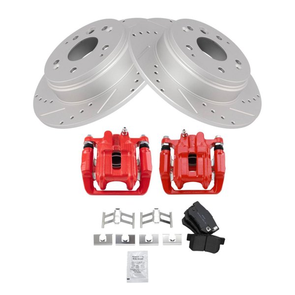 TRQ® - Performance Semi-Metallic Rear Brake Kit with Calipers