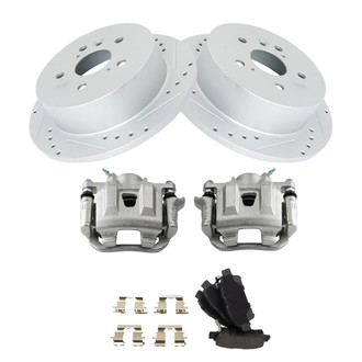 TRQ® - Performance Semi-Metallic Rear Brake Kit with Calipers