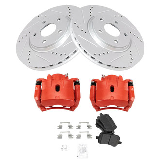 TRQ® - Performance Semi-Metallic Front Brake Kit with Calipers