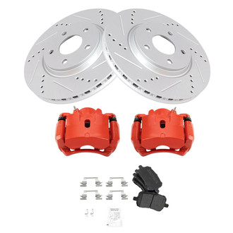 TRQ® - Performance Semi-Metallic Front Brake Kit with Calipers