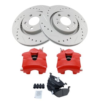 TRQ® - Performance Semi-Metallic Front Brake Kit with Calipers