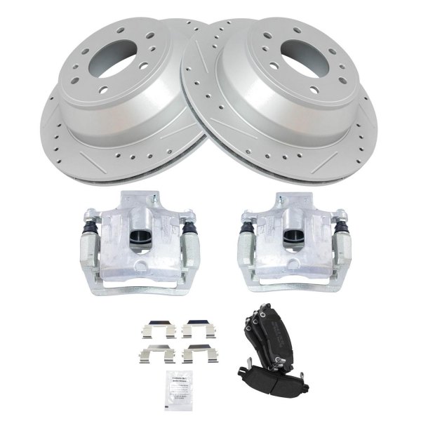 TRQ® - Performance Semi-Metallic Rear Brake Kit with Calipers