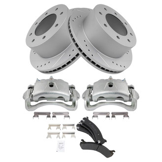 TRQ® BKA35812 - Performance Semi-Metallic Rear Brake Kit with Calipers