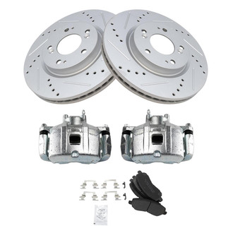 TRQ® - Performance Semi-Metallic Front Brake Kit with Calipers