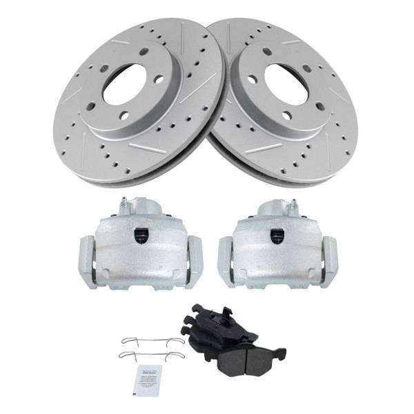 TRQ® - Performance Semi-Metallic Front Brake Kit with Calipers