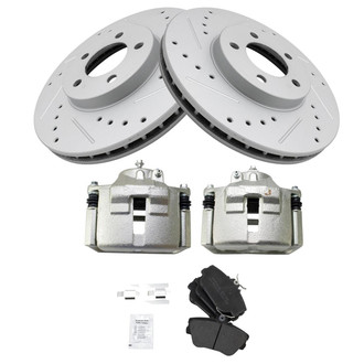 TRQ® - Performance Semi-Metallic Brake Kit with Calipers