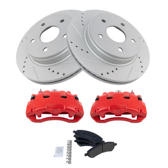 TRQ® - Performance Semi-Metallic Front Brake Kit with Calipers
