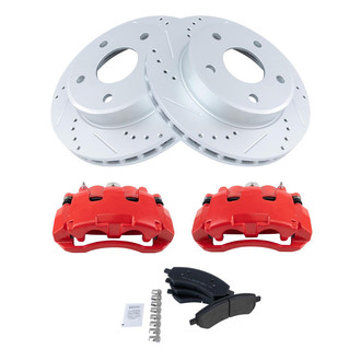 TRQ® - Performance Semi-Metallic Front Brake Kit with Calipers