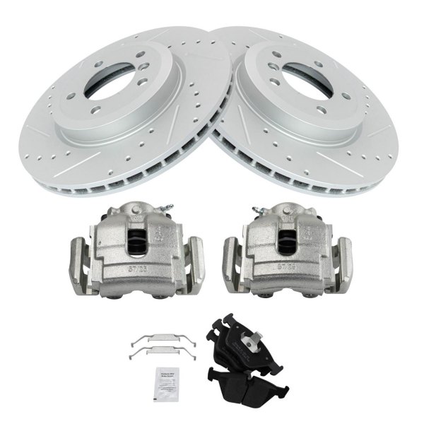 TRQ® - Performance Semi-Metallic Front Brake Kit with Calipers