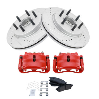 TRQ® - Performance Semi-Metallic Front Brake Kit with Calipers