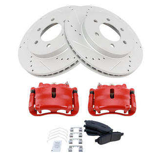 TRQ® - Performance Semi-Metallic Front Brake Kit with Calipers