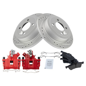 TRQ® - Performance Semi-Metallic Rear Brake Kit with Calipers