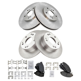 TRQ® - Front and Rear Disc Brake Kit with Semi-Metallic Pads