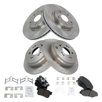 TRQ® - Front and Rear Disc Brake Kit with Semi-Metallic Pads