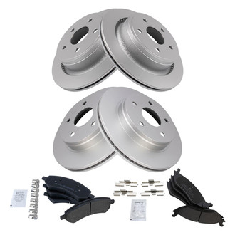 TRQ® - Front and Rear Disc Brake Kit with Semi-Metallic Pads