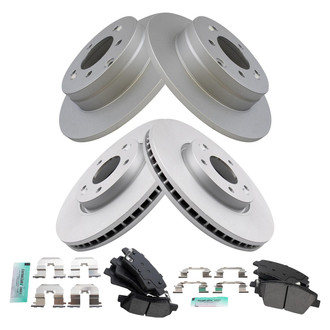 TRQ® - Front and Rear Disc Brake Kit with Semi-Metallic Pads