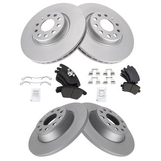 TRQ® - Front and Rear Disc Brake Kit with Semi-Metallic Pads