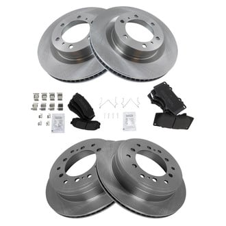 TRQ® - Front and Rear Disc Brake Kit with Semi-Metallic Pads