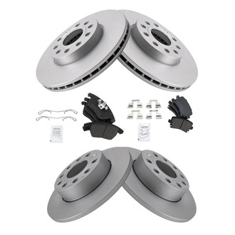 TRQ® - Front and Rear Disc Brake Kit with Semi-Metallic Pads