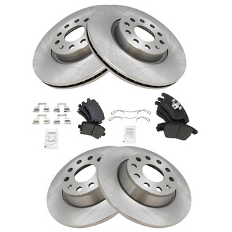 TRQ® - Front and Rear Disc Brake Kit with Semi-Metallic Pads