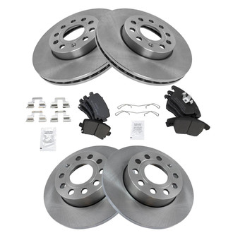 TRQ® - Front and Rear Disc Brake Kit with Semi-Metallic Pads