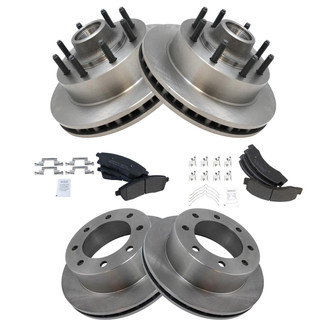 TRQ® - Front and Rear Disc Brake Kit with Semi-Metallic Pads