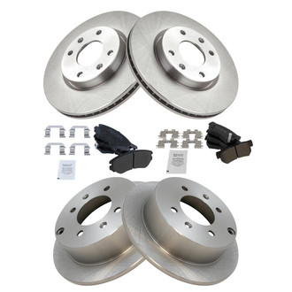 TRQ® - Front and Rear Disc Brake Kit with Semi-Metallic Pads
