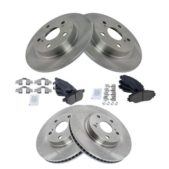 TRQ® - Front and Rear Disc Brake Kit with Semi-Metallic Pads