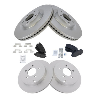 TRQ® - Front and Rear Disc Brake Kit with Semi-Metallic Pads