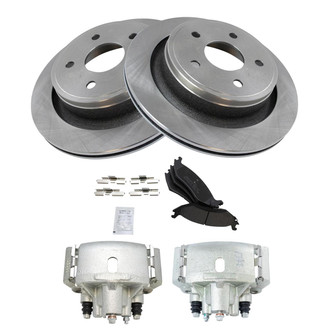TRQ® - Rear Disc Brake Kit with Semi-Metallic Pads and Calipers