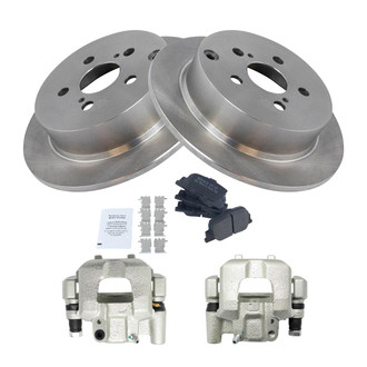 TRQ® - Rear Disc Brake Kit with Semi-Metallic Pads and Calipers