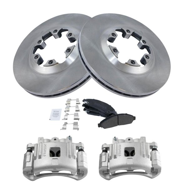 TRQ® - Front Disc Brake Kit with Semi-Metallic Pads and Calipers