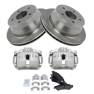 TRQ® - Rear Disc Brake Kit with Semi-Metallic Pads and Calipers