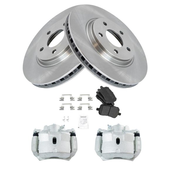 TRQ® - Front Disc Brake Kit with Semi-Metallic Pads and Calipers