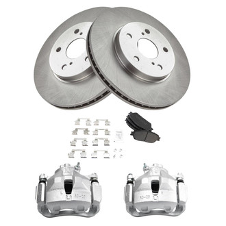 TRQ® - Front Disc Brake Kit with Semi-Metallic Pads and Calipers