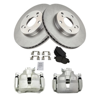 TRQ® - Front Disc Brake Kit with Semi-Metallic Pads and Calipers