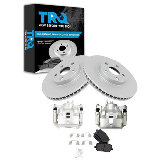 TRQ® - Front Disc Brake Kit with Semi-Metallic Pads and Calipers