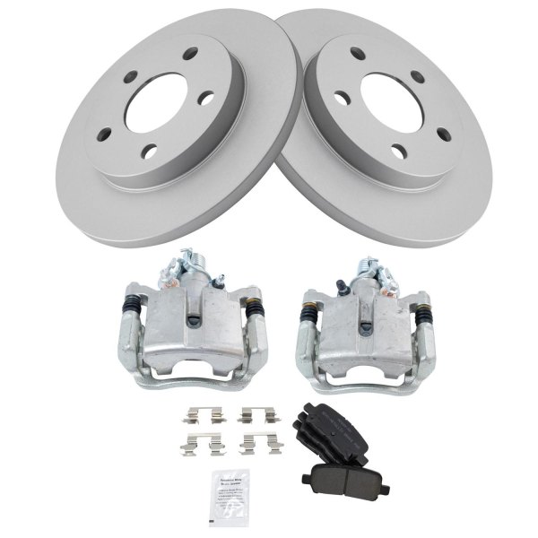 TRQ® - Rear Driver Side Disc Brake Kit with Semi-Metallic Pads and Calipers