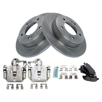 TRQ® - Rear Disc Brake Kit with Semi-Metallic Pads and Calipers