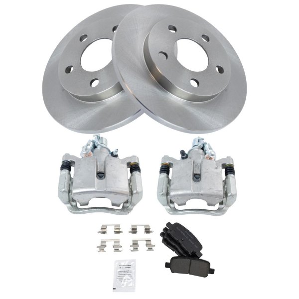 TRQ® - Rear Driver Side Disc Brake Kit with Semi-Metallic Pads and Calipers