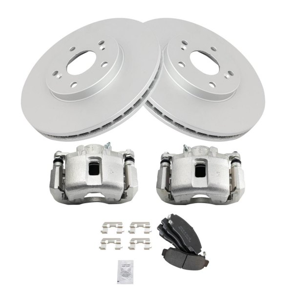 TRQ® - Front Disc Brake Kit with Semi-Metallic Pads and Calipers