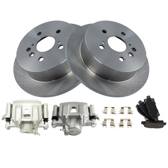 TRQ® - Rear Disc Brake Kit with Semi-Metallic Pads and Calipers