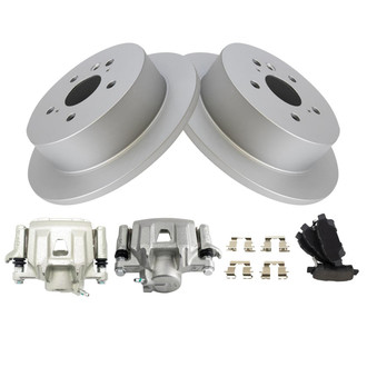 TRQ® - Rear Disc Brake Kit with Semi-Metallic Pads and Calipers
