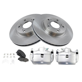 TRQ® - Front Disc Brake Kit with Semi-Metallic Pads and Calipers