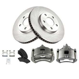 TRQ® - Front Disc Brake Kit with Semi-Metallic Pads and Calipers