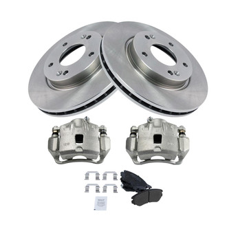 TRQ® - Front Disc Brake Kit with Semi-Metallic Pads and Calipers