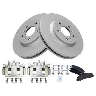 TRQ® - Front Disc Brake Kit with Semi-Metallic Pads and Calipers
