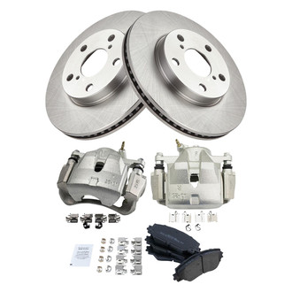 TRQ® - Front Disc Brake Kit with Semi-Metallic Pads and Calipers