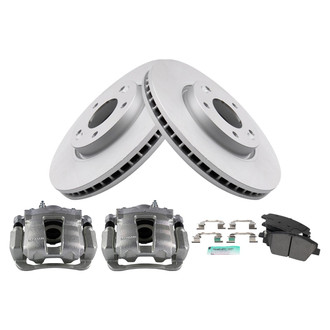 TRQ® - Front Disc Brake Kit with Semi-Metallic Pads and Calipers