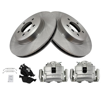 TRQ® - Front Disc Brake Kit with Semi-Metallic Pads and Calipers